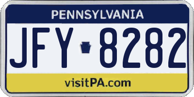 PA license plate JFY8282