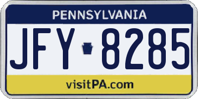 PA license plate JFY8285