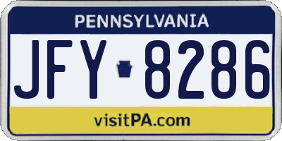 PA license plate JFY8286