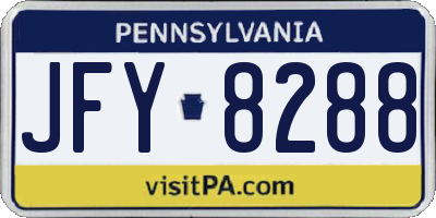 PA license plate JFY8288