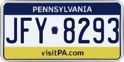PA license plate JFY8293
