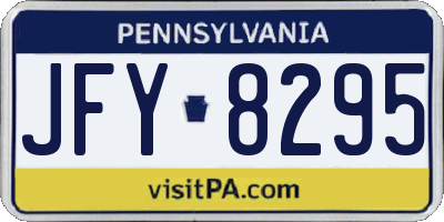PA license plate JFY8295