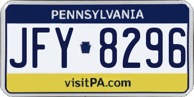 PA license plate JFY8296