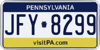 PA license plate JFY8299
