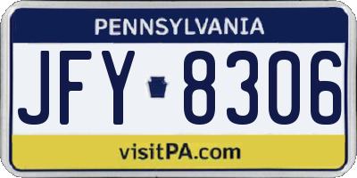 PA license plate JFY8306