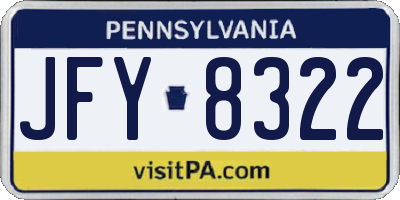 PA license plate JFY8322