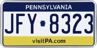 PA license plate JFY8323