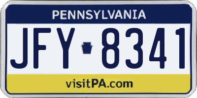 PA license plate JFY8341