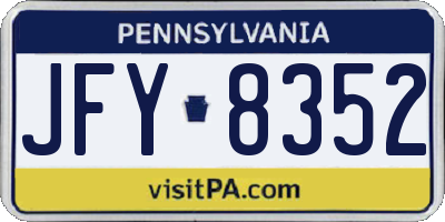 PA license plate JFY8352