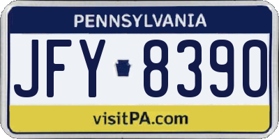 PA license plate JFY8390