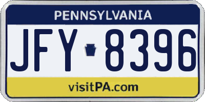 PA license plate JFY8396