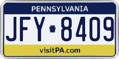 PA license plate JFY8409