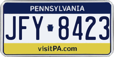 PA license plate JFY8423