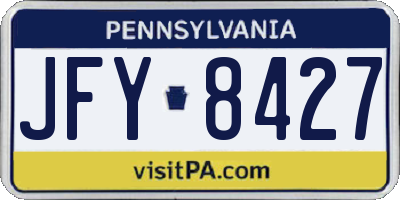 PA license plate JFY8427