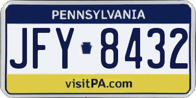 PA license plate JFY8432