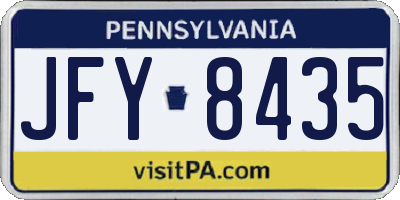 PA license plate JFY8435