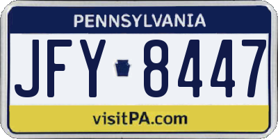 PA license plate JFY8447
