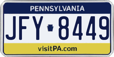 PA license plate JFY8449