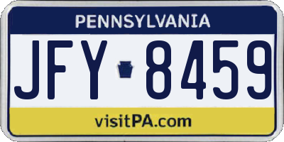 PA license plate JFY8459