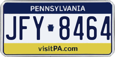 PA license plate JFY8464