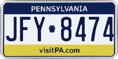 PA license plate JFY8474