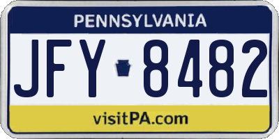 PA license plate JFY8482