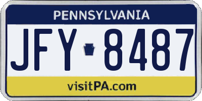 PA license plate JFY8487