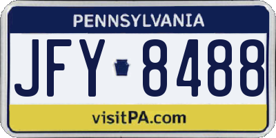 PA license plate JFY8488