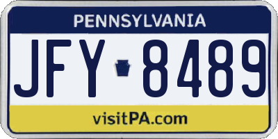 PA license plate JFY8489