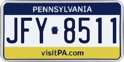 PA license plate JFY8511