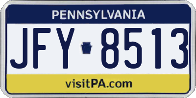 PA license plate JFY8513