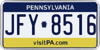 PA license plate JFY8516