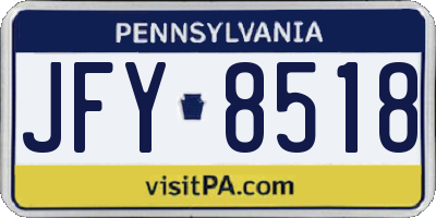 PA license plate JFY8518