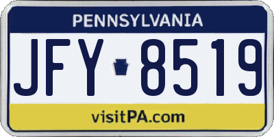 PA license plate JFY8519