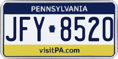PA license plate JFY8520