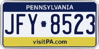 PA license plate JFY8523