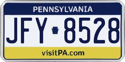 PA license plate JFY8528