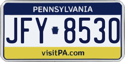 PA license plate JFY8530