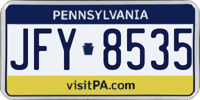 PA license plate JFY8535