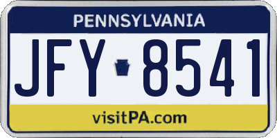 PA license plate JFY8541