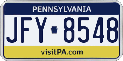 PA license plate JFY8548