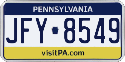 PA license plate JFY8549