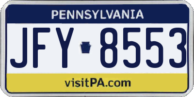 PA license plate JFY8553