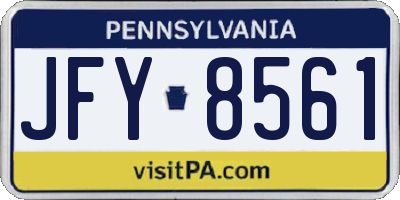 PA license plate JFY8561