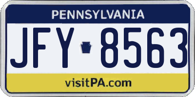 PA license plate JFY8563