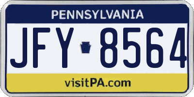 PA license plate JFY8564