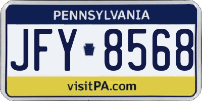 PA license plate JFY8568
