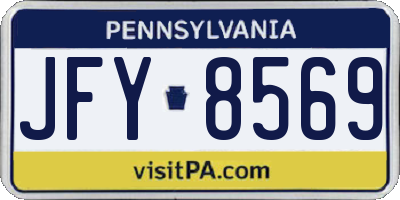 PA license plate JFY8569