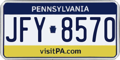 PA license plate JFY8570