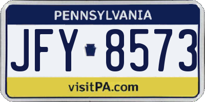 PA license plate JFY8573